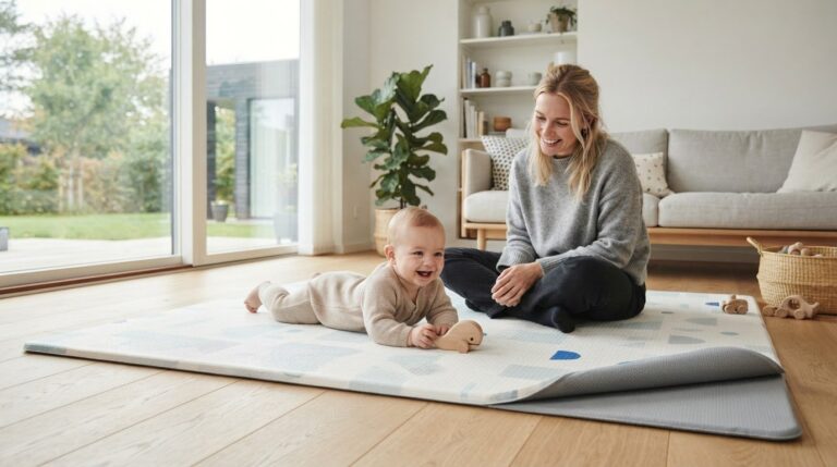 Legetæppe til trægulv: Sådan vælger du et blødt og stabilt underlag