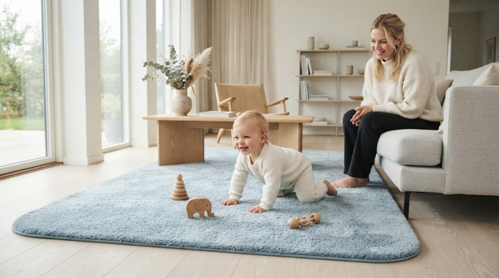 Babytæppe til kravlende baby: Find en behagelig base til leg