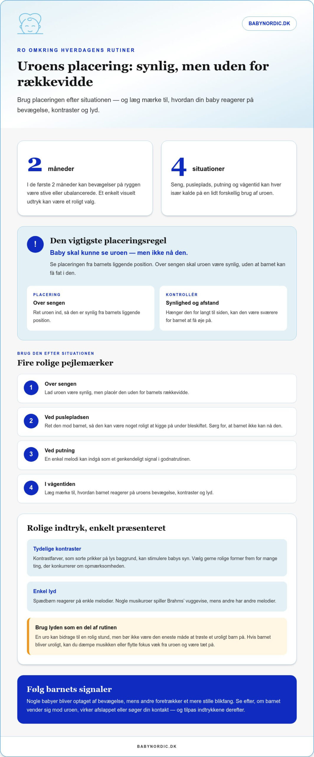 Skab ro for baby hjemme med tryg placering og let tryk
