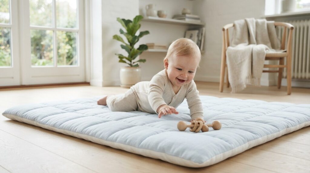 Skandinavisk design legetæppe til baby og småbørn